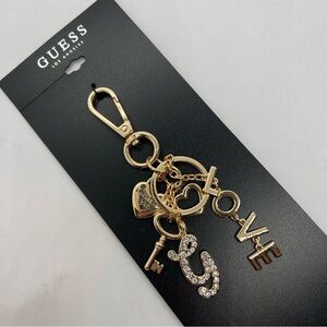 Guess Gold-Tone LOVE Charm Keychain | New in Packaging